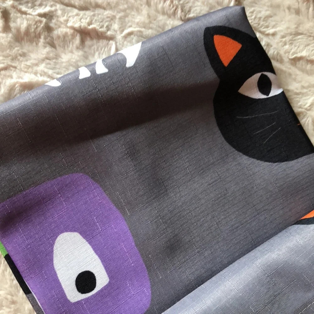 Halloween Creatures Shower Curtain - Gray, Green, Purple